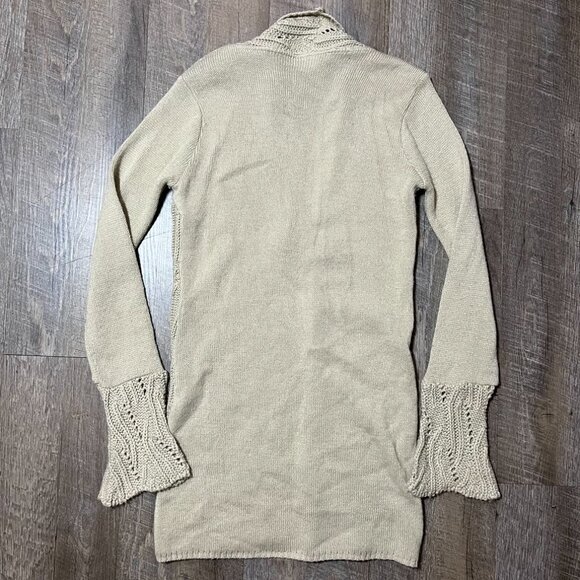 2000s‎ Y2k Say What Tan Knit One Button Long Cardigan Sweater Womens Size Medium - Picture 5 of 5